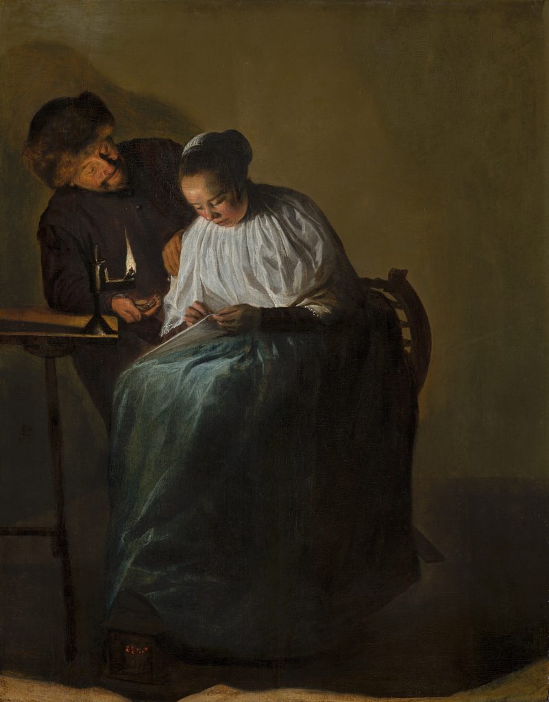 Judith Leyster,Jeune femme harcelée par un homme, 1631, Mauritshuis, La Haye