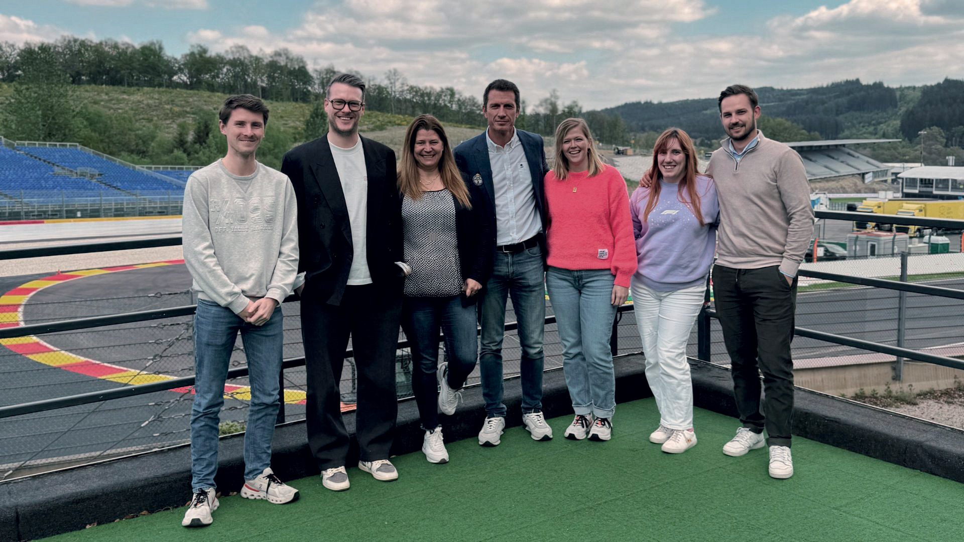 Julien Lalmand, Christian Haag, Vanessa Maes, Stijn De Boever, Elisabeth De Laveleye, Céline Remacle en Francois Detroux. - © SPA GP 