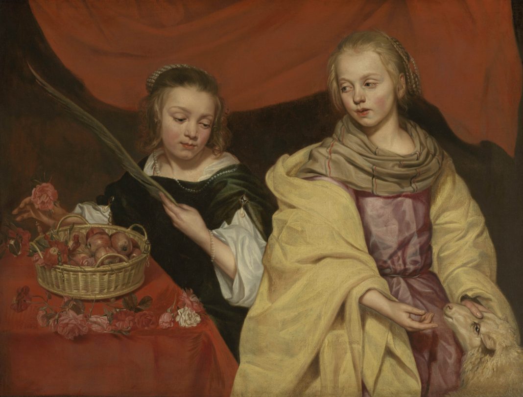 Michaelina Wautier, Twee meisjes als de heilige Agnes en Dorothea, ca. 1650. KMSKA Antwerpen.